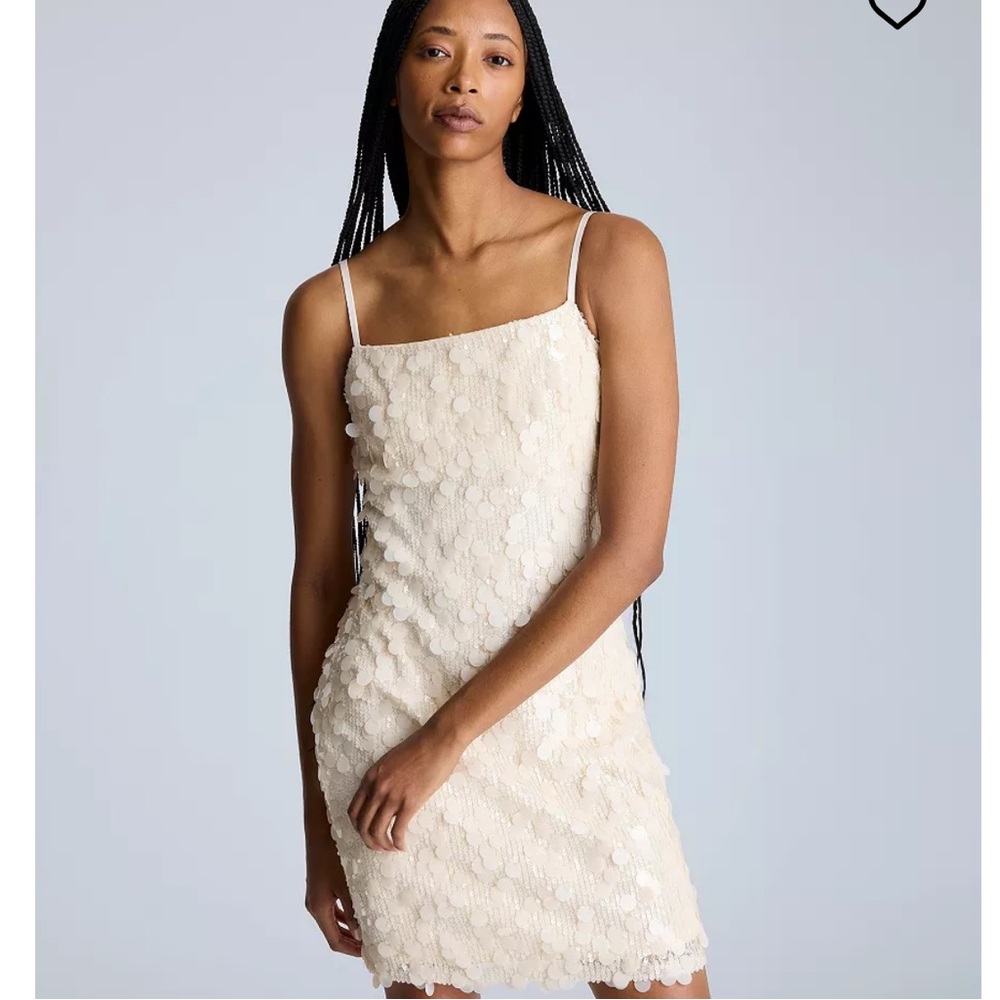 Kenneth Cole Ivory Sequin Mini Dress